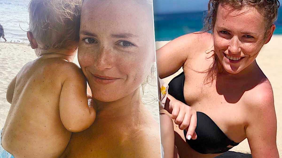 Olga Frycz z córką na Bali