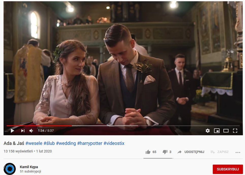 Ada i Jan, fragment filmu weselnengo 