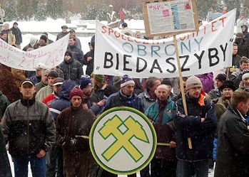 Tysiąc górników z biedaszybów demonstrowało w Wałbrzychu