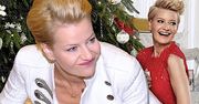 Małgorzata Kożuchowska spędza święta w śnieżnym raju! Obrazek w tle wygląda jak fototapeta. Jest też fotka w wystrzałowej kreacji pod choinką