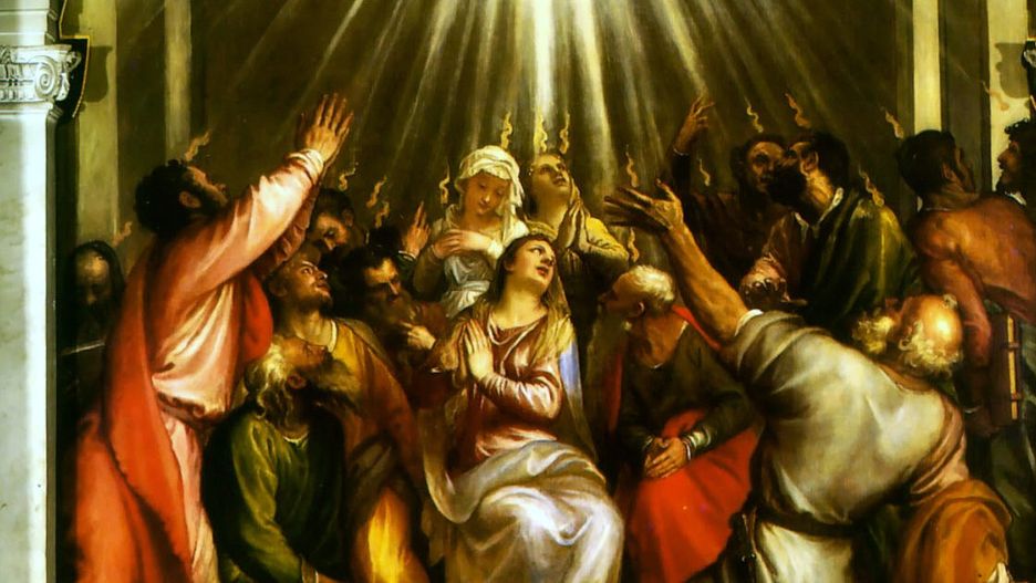 "Zesłanie Ducha Świętego" Tycjan (1545 r.).