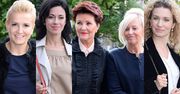 Gwiazdy w drodze na premierę spektaklu "Truciciel": Jolanta Kwaśniewska, Marta Kuligowska, Joanna Trzepiecińska