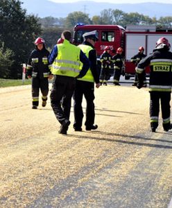 Cała jezdnia żółta. Utrudnienia na krajowej "ósemce"