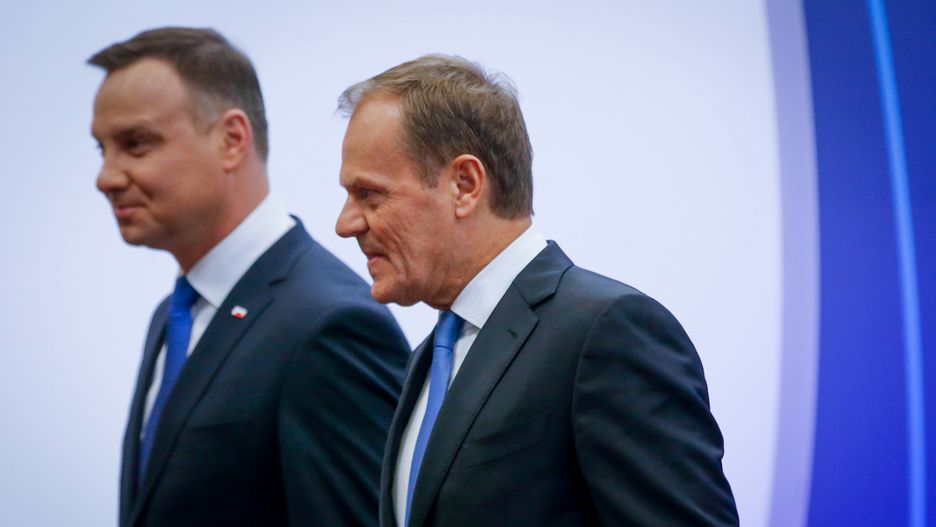 Prezydent Andrzej Duda i szef Rady Europejskiej Donald Tusk