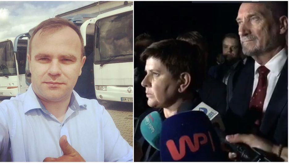 (Po lewej) burmistrz Karol Rajewski. (po prawej) premier Szydło z wizytą na Pomorzu.