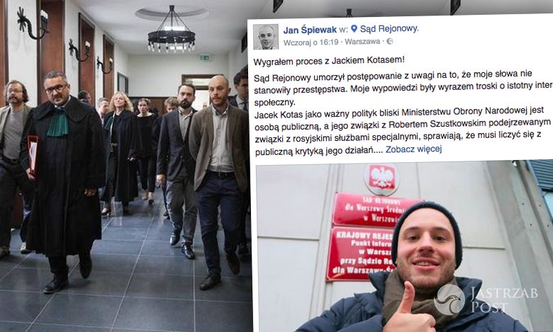 Jan Śpiewak wygrał w sądzie! Były wiceminister obrony odgraża się mu na Facebooku! "Będzie zażalenie"