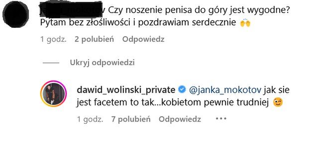 Dawid Woliński odpowiada fance