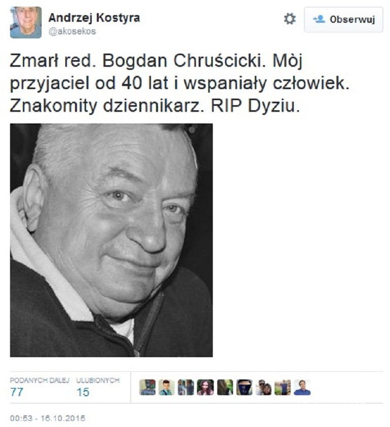 Bogdan Chruscicki nie zyje