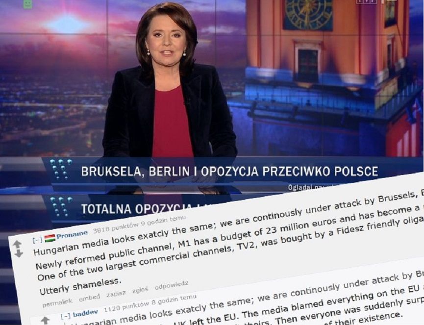 Przetłumaczone paski TVP Info wywołały falę komentarzy. "Węgierskie media są takie same"