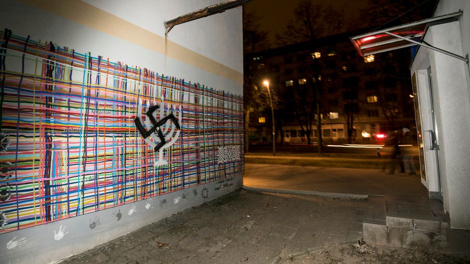 Swastyka w centrum Białegostoku