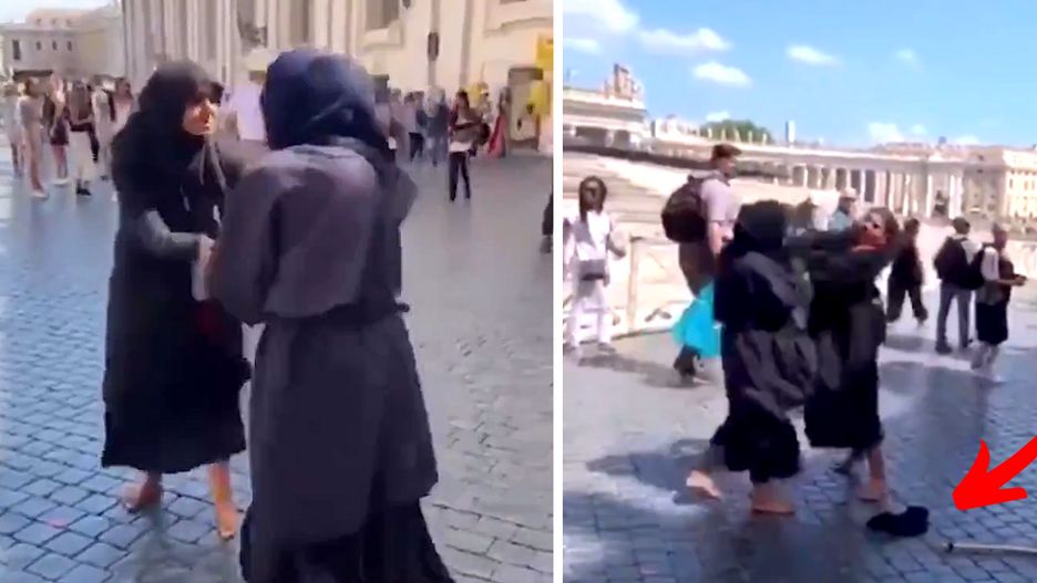 W trakcie bijatyki kobiety zgubiły laski i sprytnie ukrywane pod ubraniem sztuczne garby