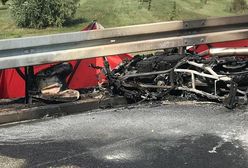 Ostrów Wielkopolski. Tragiczny wypadek, spłonął motocyklista