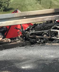 Ostrów Wielkopolski. Tragiczny wypadek, spłonął motocyklista