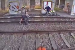 Motocykliści utknęli na torach przed pędzącym Pendolino. Kamera nagrała dramatyczne chwile