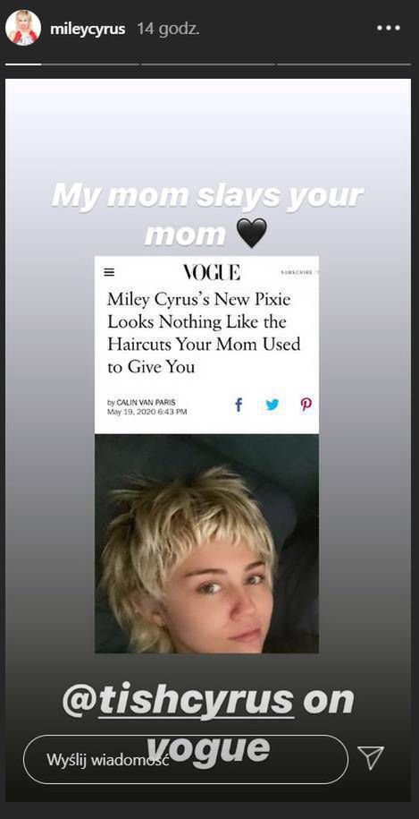 Nowa fryzura Miley Cyrus