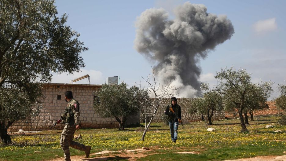 Członkowie pro-tureckiej milicji w czasie walk w północnej Syrii