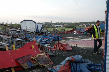 Wiatr przewrócił cyrkowy namiot - ucierpiało 40 osób