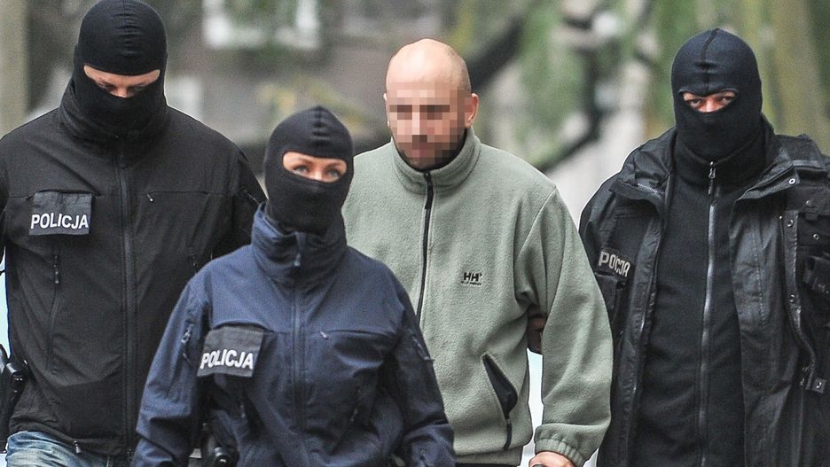 Krystain W. zwany Krystkiem na przesłuchaniu w gdańskiej prokuraturze.