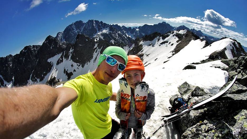 Alexander Piegza - najmłodszy polski skiaplinista i jego tata Przemysław Piegza