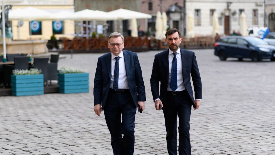 Od lewej: Tadeusz Zysk i szef jego kampanii wyborczej Sebastian Drabczyński