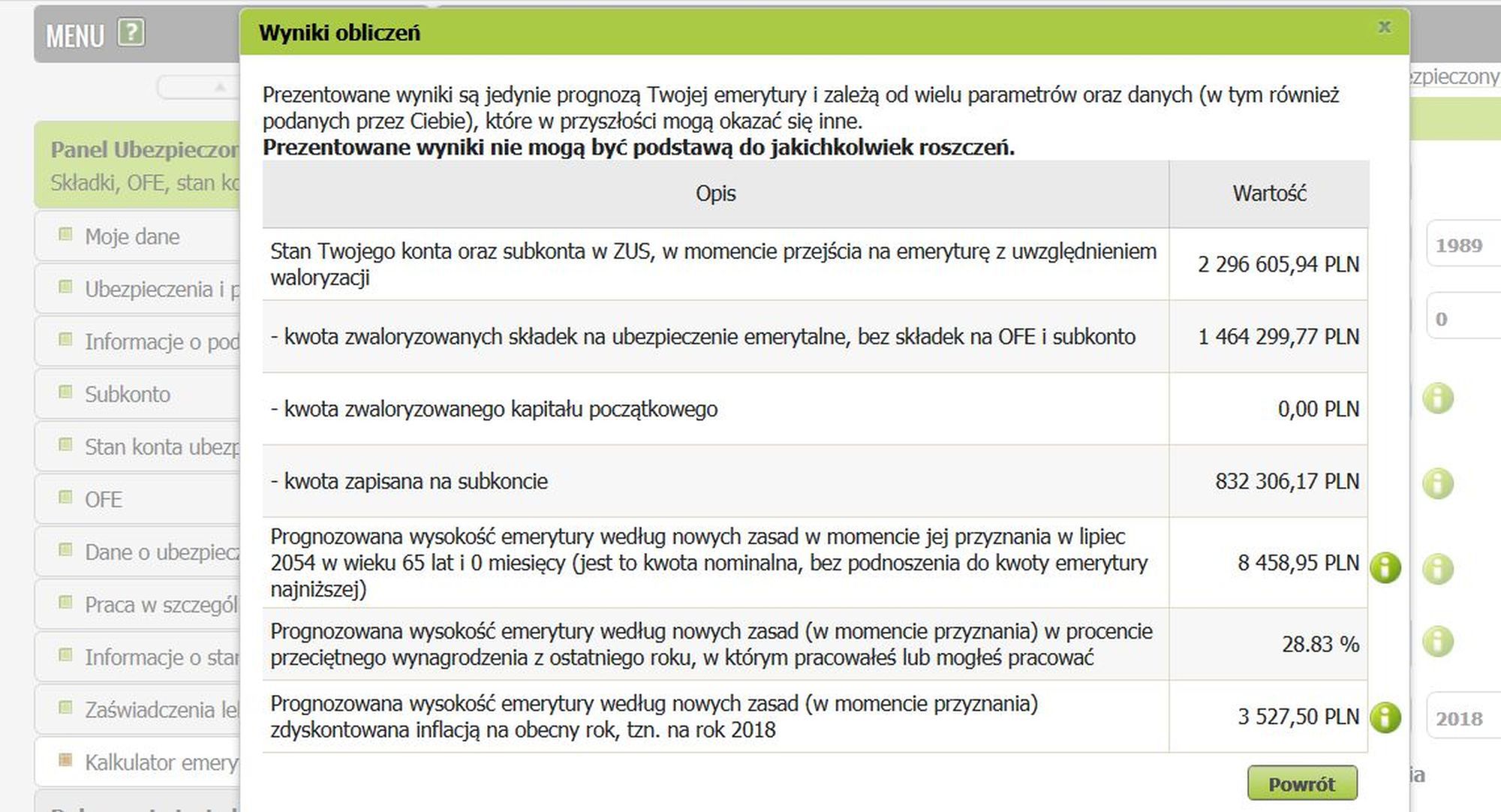 Prognoza emerytalna 