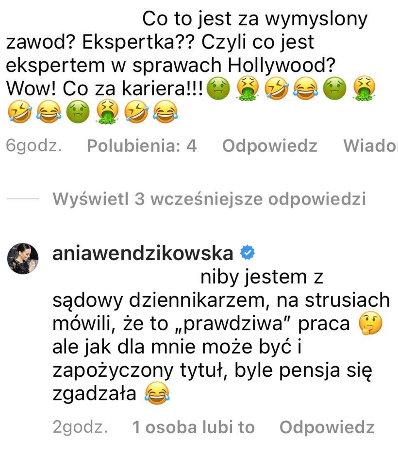 Anna Wendzikowska odpowiada na krytykę