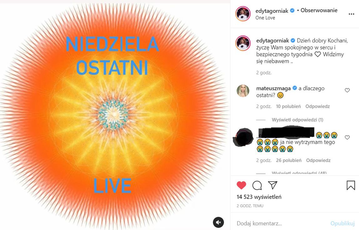 Edyta Górniak żegna się z fanami