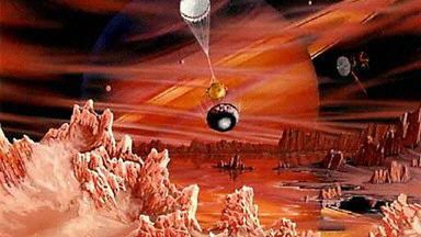 Artystyczna wizja lądowania na Tytanie