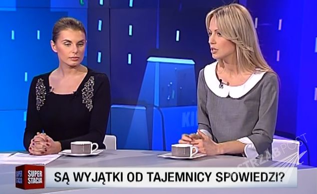 Magdalena Ogórek w szarej sukience jak Edyta Górniak