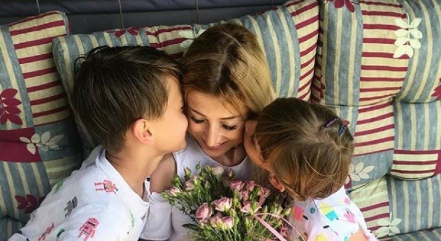 Justyna Żyła wraz z dziećmi: Kubą i Karoliną