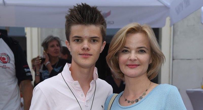 Monika Zamachowska z synem Tomaszem