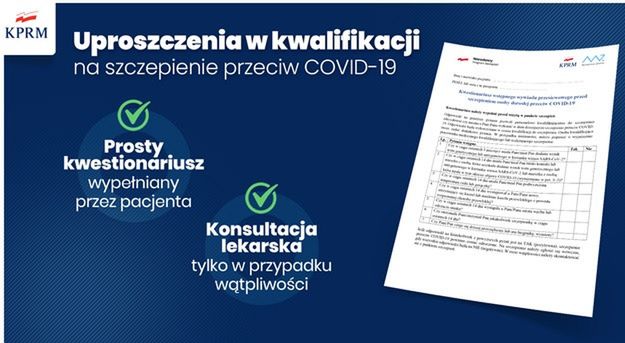 Nowy kwestionariusz kwalifikujący na szczepienie