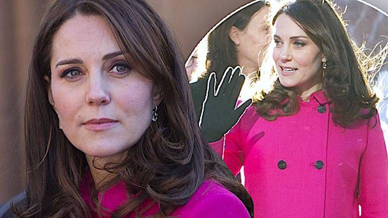 Księżna Kate w różowym płaszczu