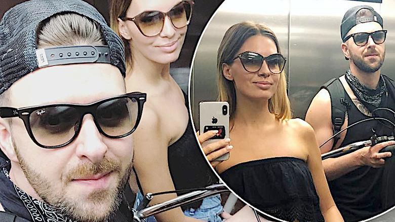 Agnieszka Hyży i Grzegorz na rowerach