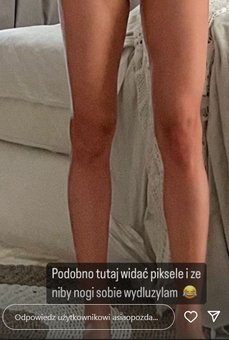 Joanna Opozda "wydłużyła" sobie nogi? (fot. InstaStories)