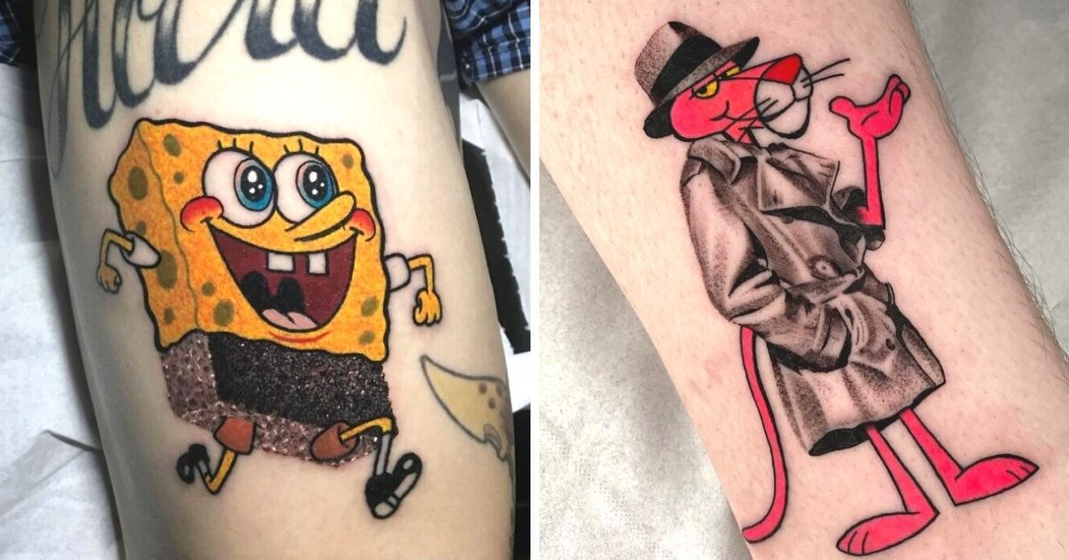 21 zupełnie zwariowanych i kolorowych tatuaży, które spodobają się fanom kreskówek oraz filmów
