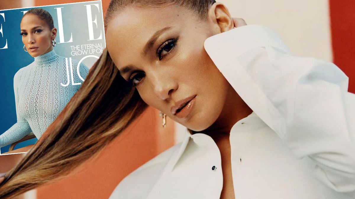 Jennifer Lopez zafundowała fanom pokaz mody w "ELLE". Jest nawet suknia ślubna z przepastnym dekoltem