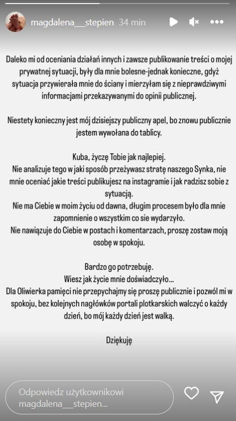 Magda Stępień odpowiada Jakubowi Rzeźniczakowi