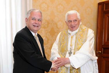 Lech Kaczyński w cztery oczy z Benedyktem XVI