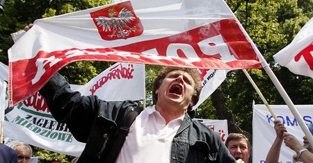 Protest kolejarzy w Warszawie