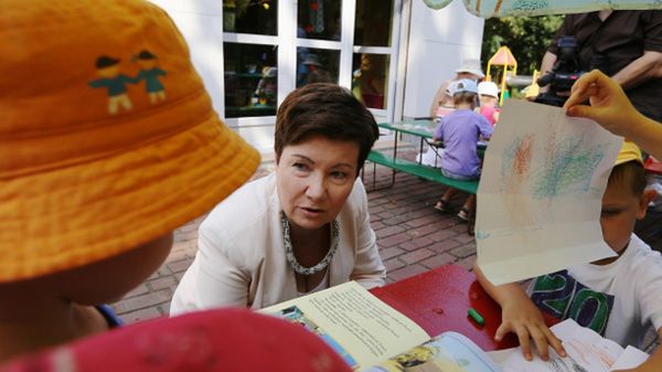 Hanna Gronkiewicz-Waltz w przedszkolu nr 191 na warszawskim Mokotowie