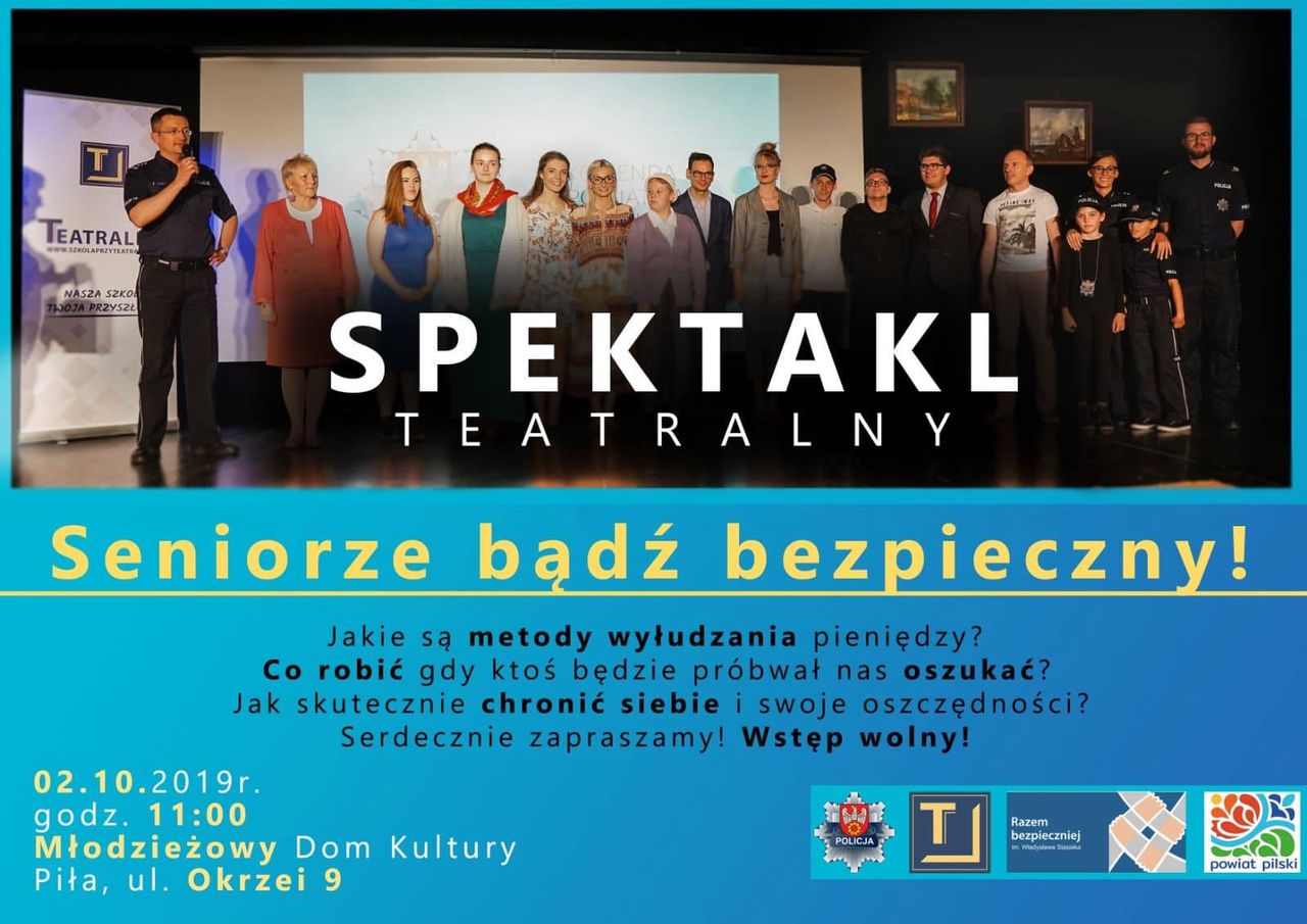 Seniorze. Przyjdź na bezpłatny spektakl o bezpieczeństwie!