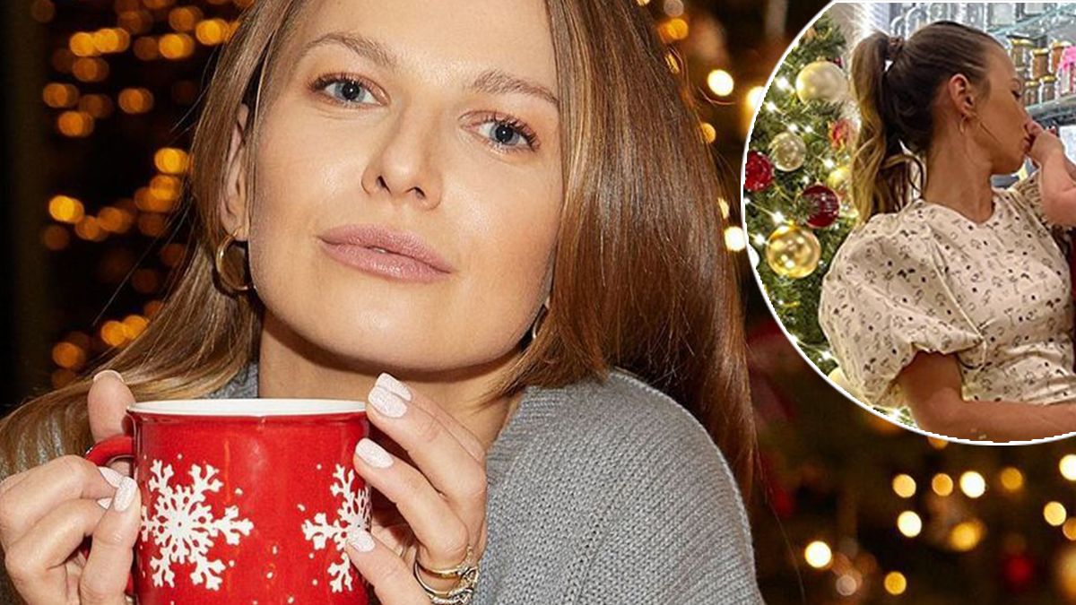 Anna Lewandowska na przyjęciu świątecznym