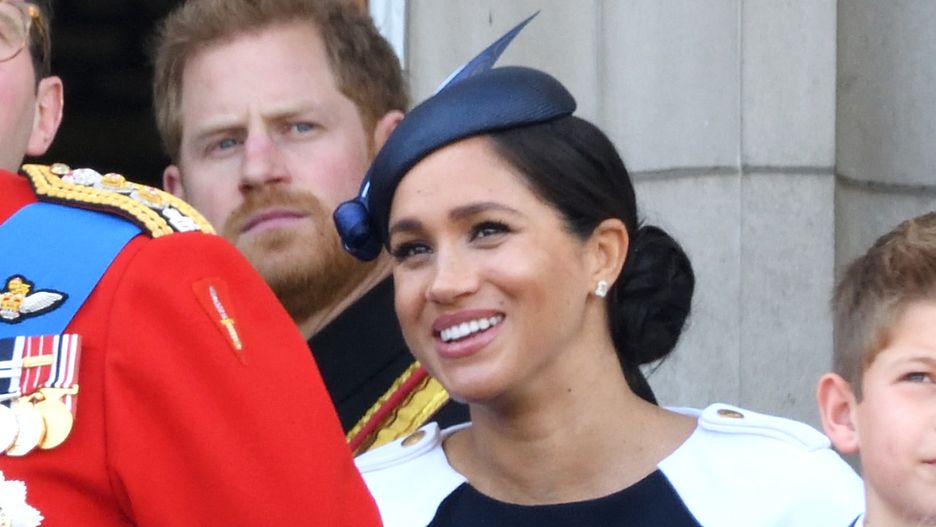 Meghan Markle wraz z księciem Harrym podczas Trooping the Colour