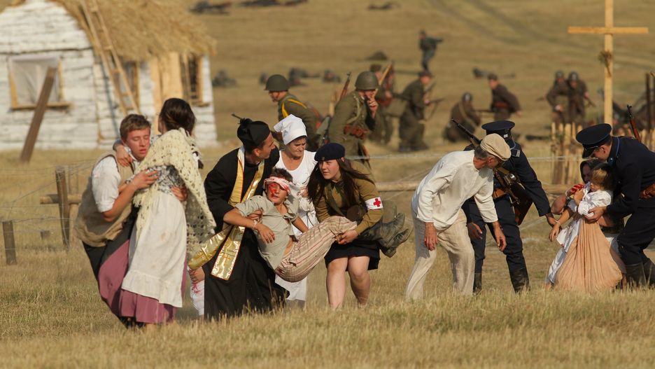 Inscenizacja bitwy pod Mławą w Uniszkach Zawadzkich (2013r.)