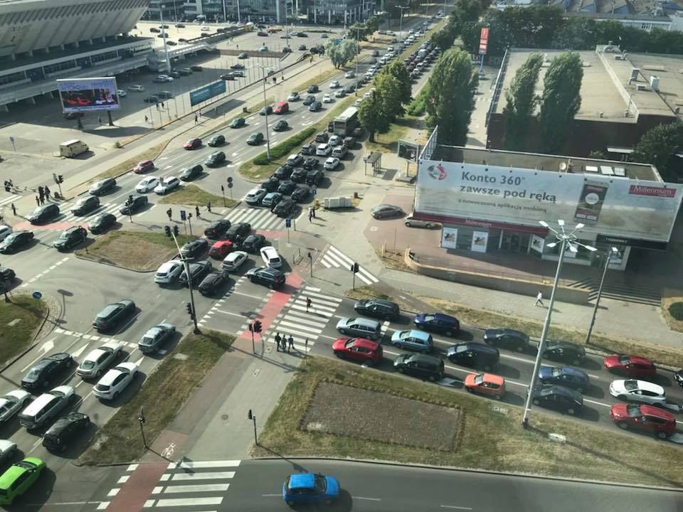 Tak wyglądały korki tuz przed transmisją meczu Polska-Senegal