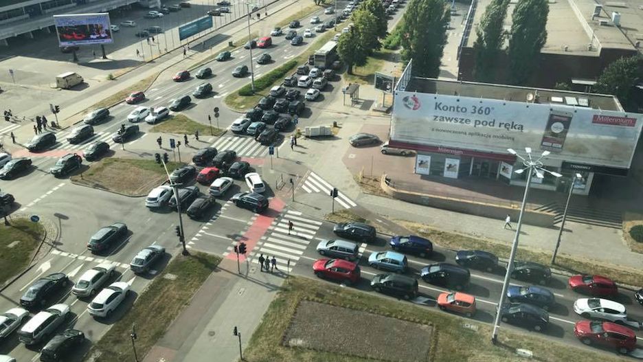 Tak wyglądały korki tuz przed transmisją meczu Polska-Senegal