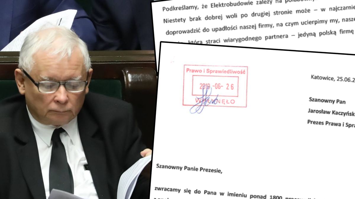 Jarosław Kaczyński dostał właśnie nową lekturę do czytania. To list od związków zawodowych w Elektrobudowie