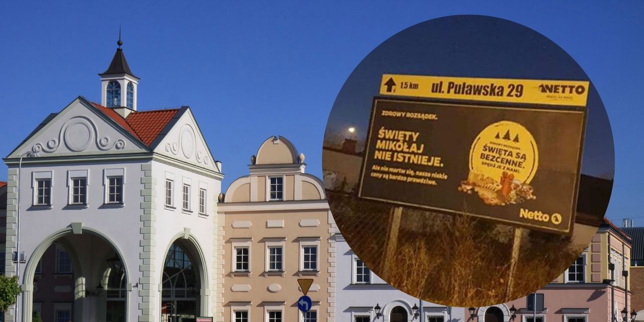 Kontrowersyjna reklama w Piasecznie. Zdaniem internautów niszczy magię świąt