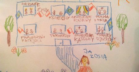 Dorosła kobieta rysuje Polskę ''oczami dziecka''. Na razie demonstruje swoje poglądy